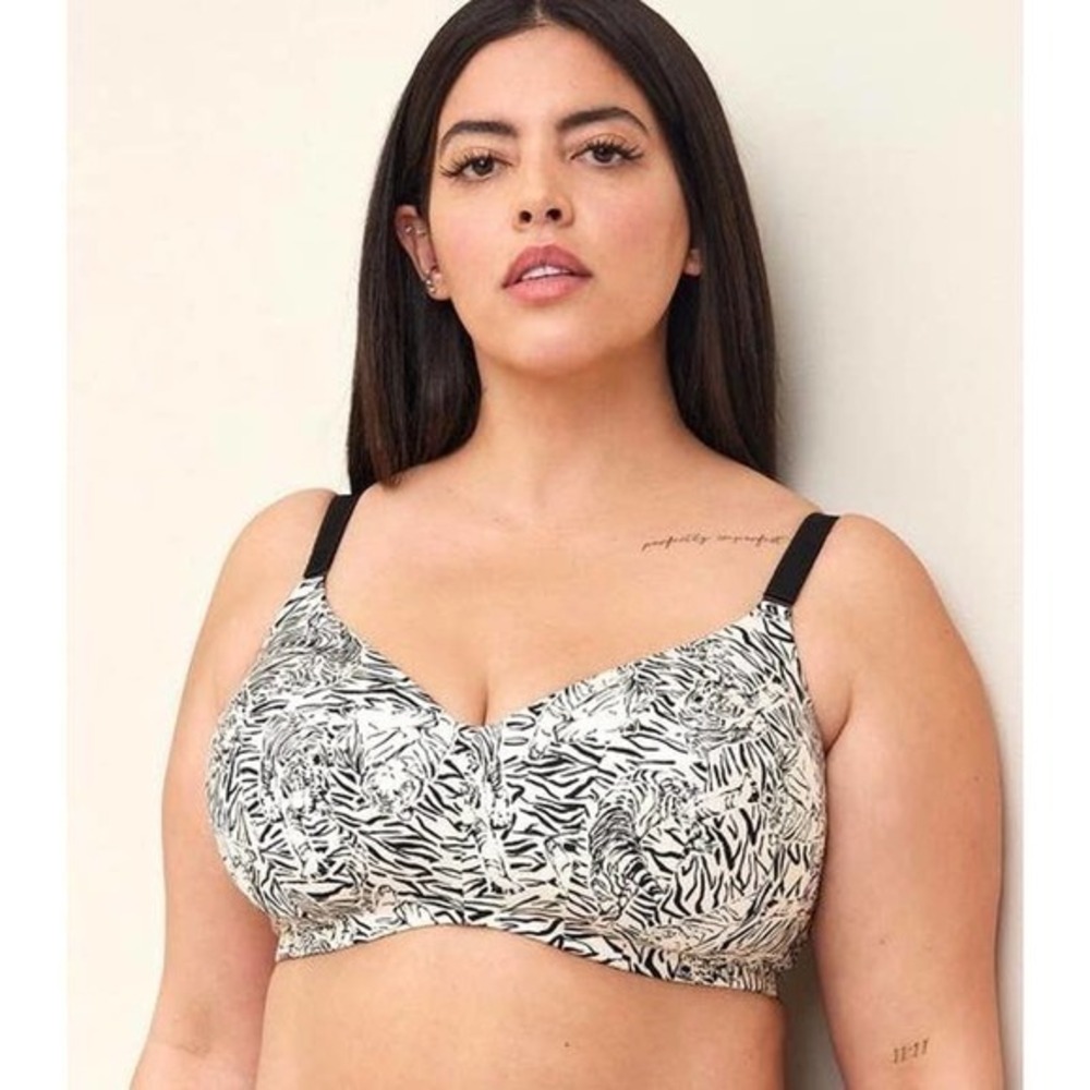 New Torrid Size 54B 360 Back Smoothing‎ Tiger Print Dream Wire Free Lined Bra